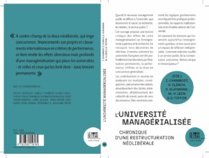 Couverture d’ouvrage : L’université managérialisée. Chronique d’une restructuration néolibérale